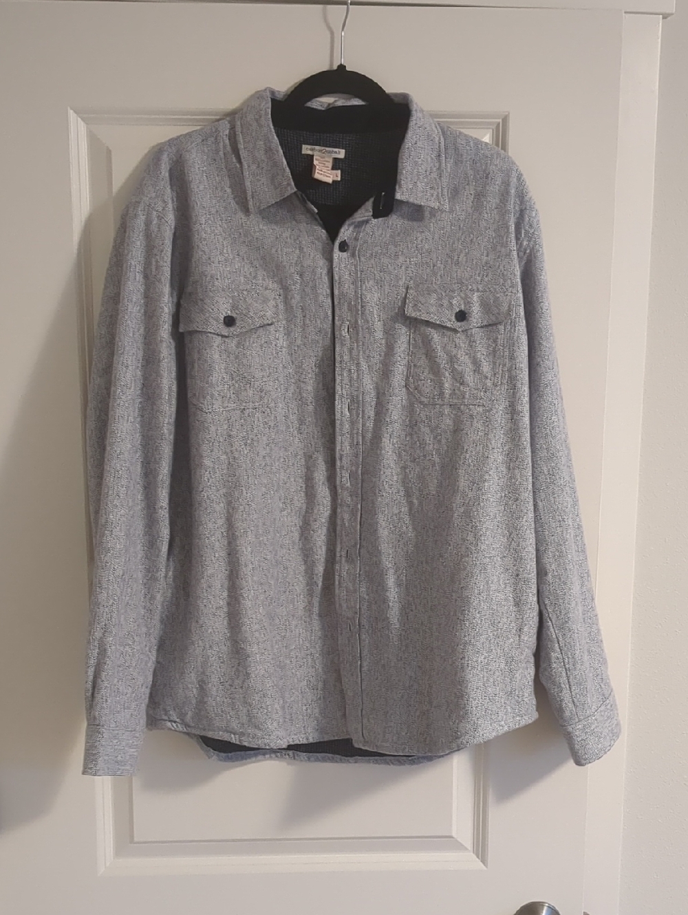 Men's Heather Light Gray Casual Button-Down Shirt
